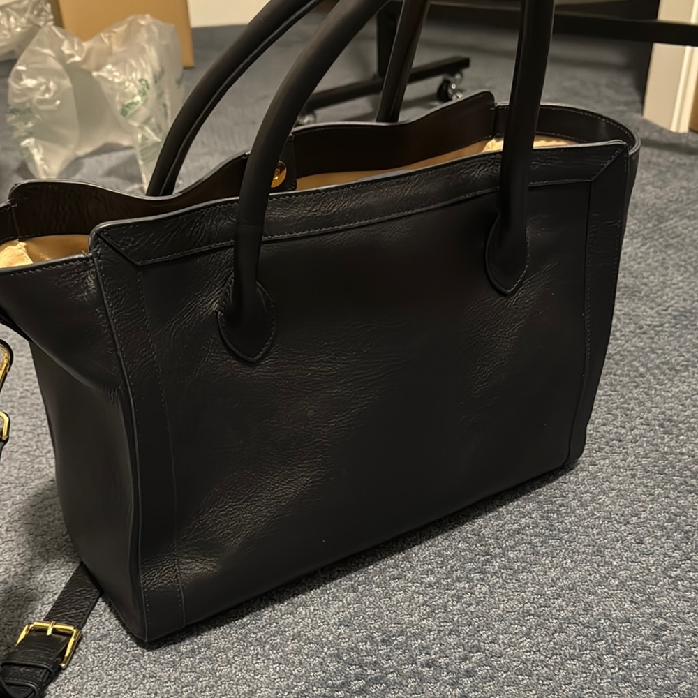 Mark & Graham Navy Leather Tote